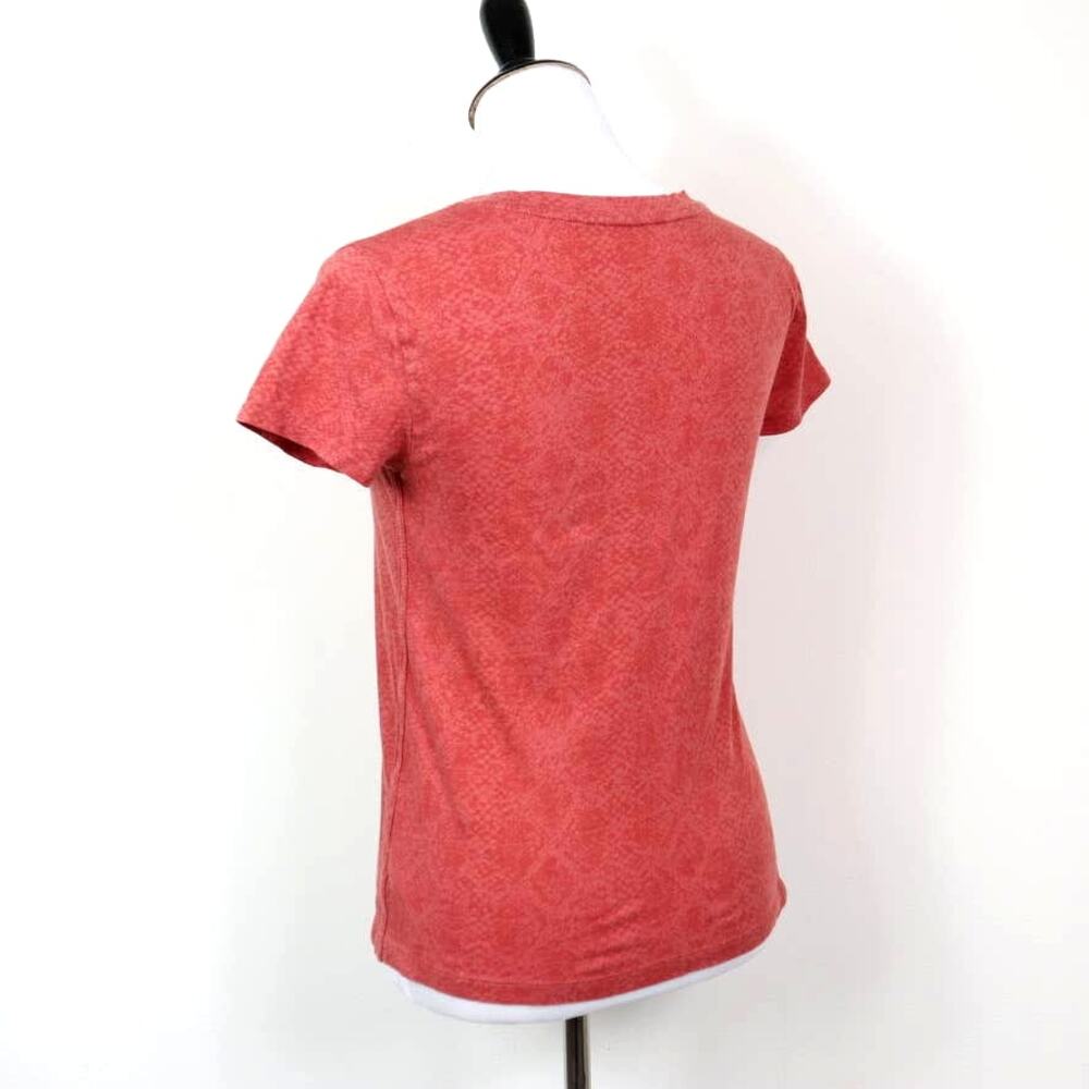 Athleta Size XS Active Tee Shirt Cotton Texture Coral Orange - Picture 3 of 10
